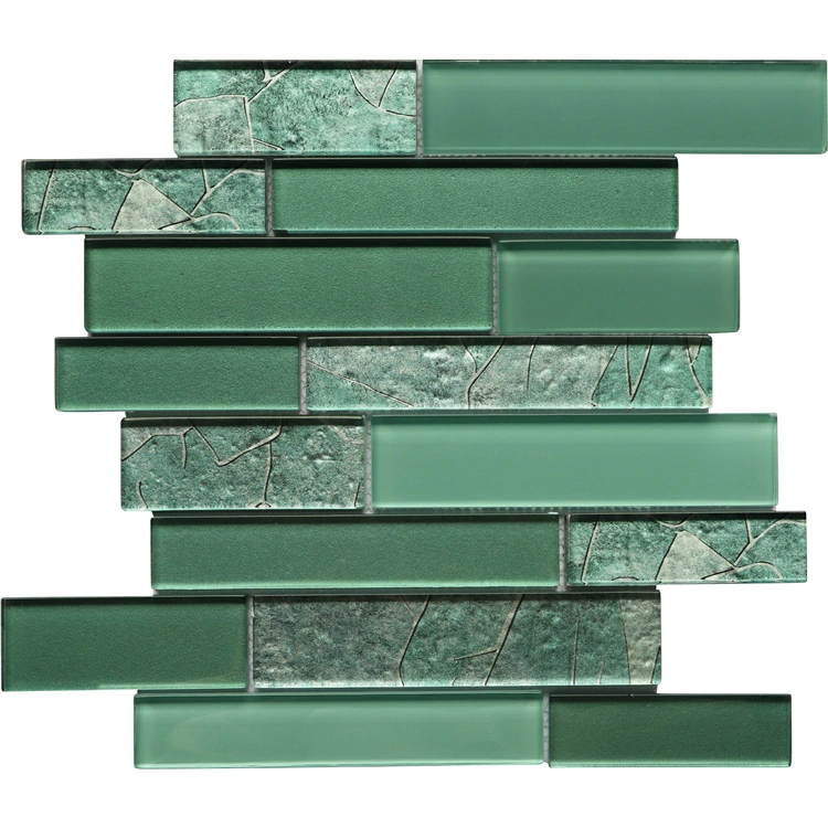 Cold Spray 48X148mm Green Crystal Swimming Pool Mosaic Tiles