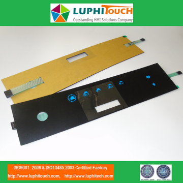 Coffe Machine LGF Backlighting Membrane Keypad Front Panel