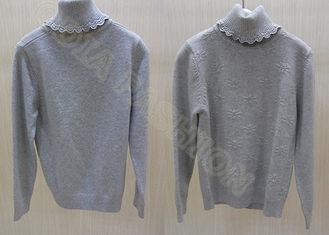 Gray Cashmere Kids Holiday Sweaters Turtleneck Pullover For