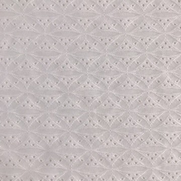 White Poly Elastic Jacquard Fabric