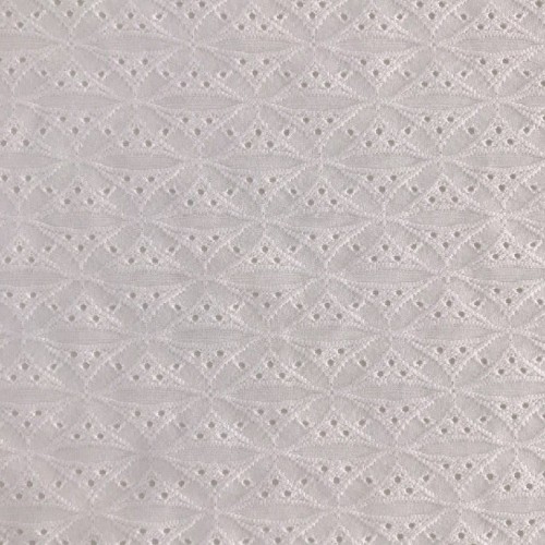 White Poly Elastic Jacquard Fabric