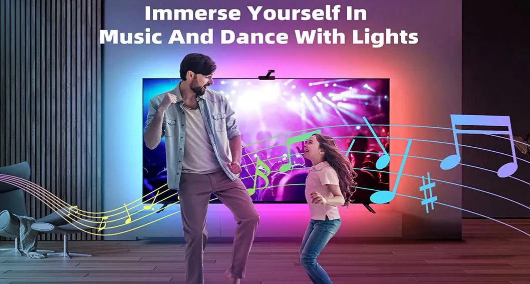 Sync Box & TV LED Backlight Kit, Immersion Ambient Lighting Strips for 65 Inch Computer/TV/Intelligent Capture of Ambient Lights