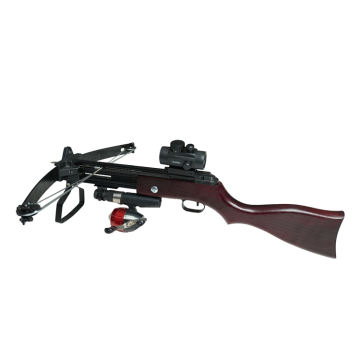 Solid wood handle hunting crossbow