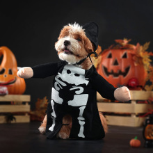 Halloween Dog Cat Costume: Luminous Skulls Pet Clothes for Cosplay and Parties