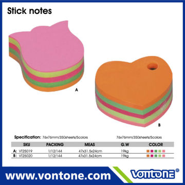 flower shaped sticky memo block pad