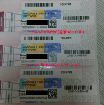 Windows 8.1 Professional COA Sticker, OEM Software