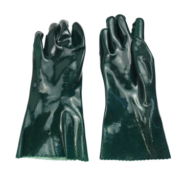 Guantes recubiertos de PVC verde Acabado liso 35 cm