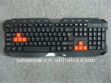 Coloured Wired Slim Standard Keyboard With Orange Keys