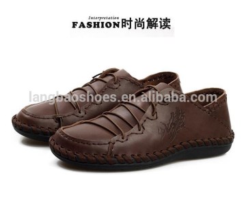 Trendy style handcrafted cow leather men shoes