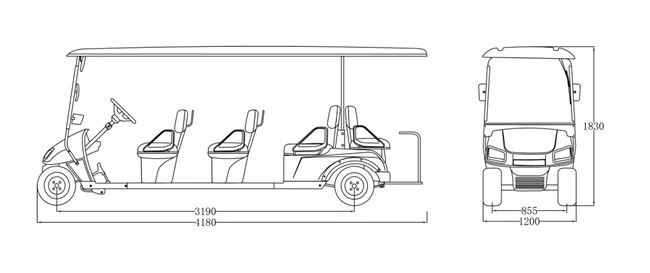 High Quality 8 Passengers Battery Power Golf Car