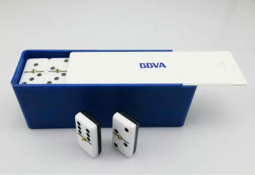 plastic box packing two tone double six domino game