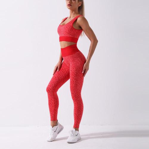 2021 Heta leopardtryck yogaset