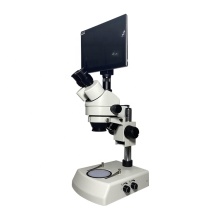 LCD Touch Screen Zoom Trinocular Stereo Microscope with LED