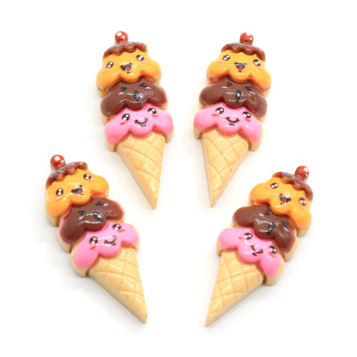 New Lovely Resin 3D Happy Face Multi Layer Popsicle Charms Pendenti per gioielli Collana Bracciale Portachiavi Orecchino Decorazioni fai da te