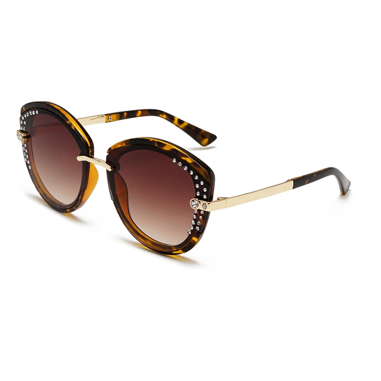 Frameless Women Color Lense Diamond Sunglasses