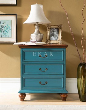 Mediterranean Style modern Storage Cabinets Furniture in Sea Blue Color