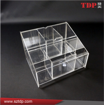office use counter top plexiglass storage box plastic compartment storage box clear plastic storage box with dividers
