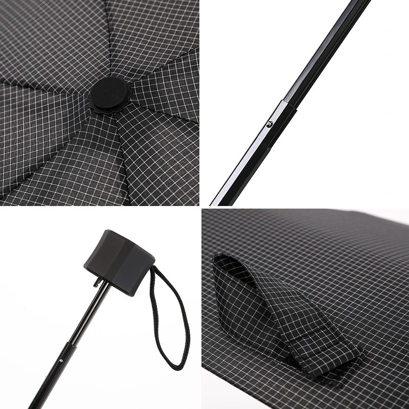 Windproof Portable Sun Mini Custom Logo Grid 5 Folding Capsule Umbrella