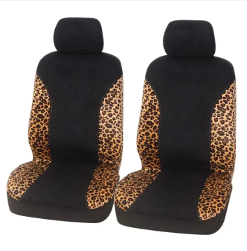 Universal Complete Set: Women Driver Seat Cushion with Leopard Print Seat Covers - PVC