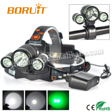 Boruit Hot-selling Green Hunting Headlamp with White Green led Light