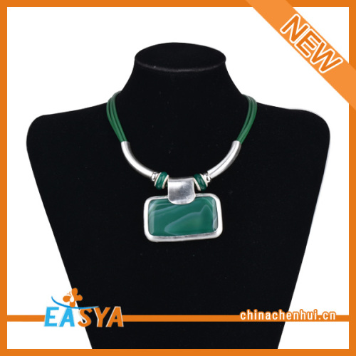 Alloy Jewelry Necklace Jewelry Green Chain Green Pendant Necklace