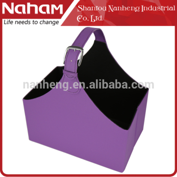 NAHAM different color faux leather hanging storage basket