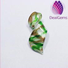 Copper glitter Twisted Murano Glass Pendant