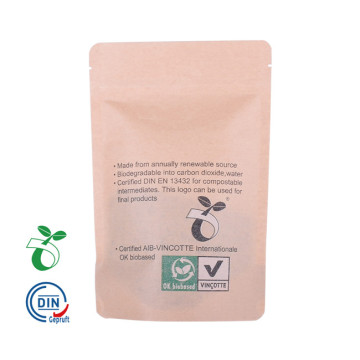 Bolsa de pie compostable con cremallera