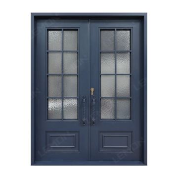 Perfect Wrought Iron Design Double Front Entry Doors