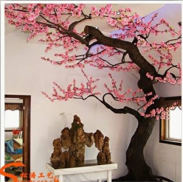 Unique design artificial cherry tree plastic cherry blossom tree