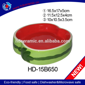 Watermelon shape ceramic cat bowl,decorative pet bowl