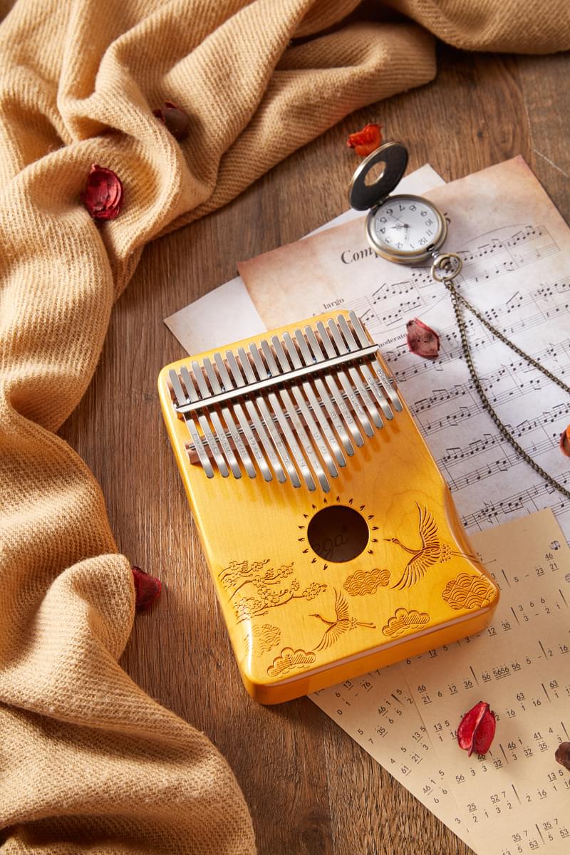 Cega African maple glossy Kalimba Mbira Thumb Piano 17 key