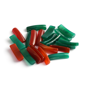 Mixed agates Cabochon bridge Shape Green&Red Onyx