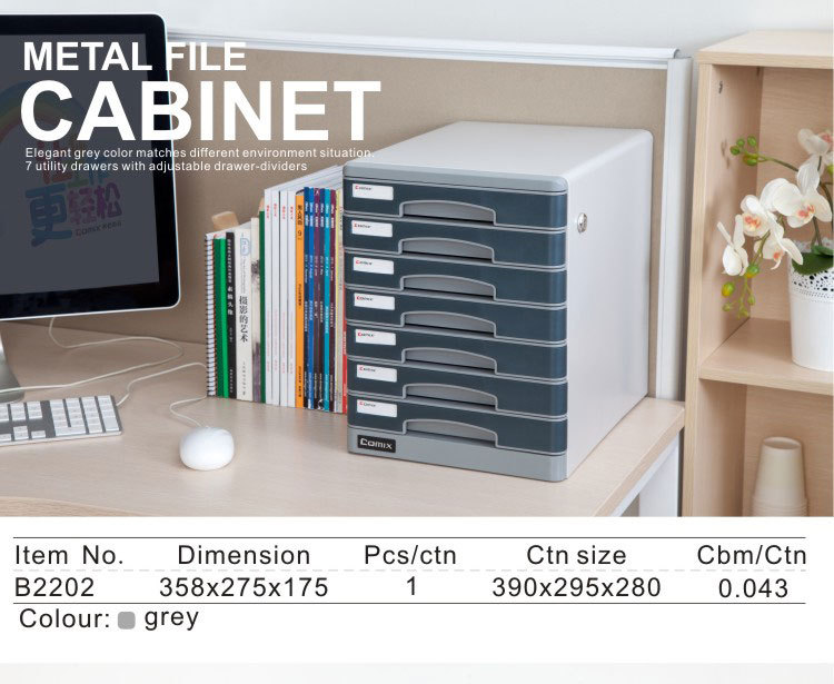 Factory directly sale metal material 7 drawer storage file cabinet