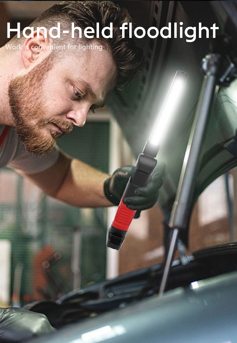 Hot Sell emergency IPx4 waterproof ETL certificate Type-C Rechargeable magnetic working light with car work light