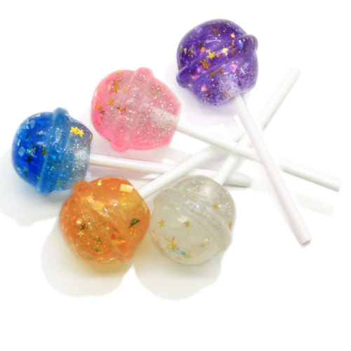 Symulowany Lollipop Glitter 3D Modle Candy Resin Craft Miniatures Żywności