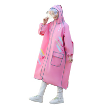 Cute Animal Waterproof Thickened EVA Kids Long Raincoat with Hood