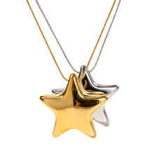 18k Gold-Plated Stainless Steel Pentagram Necklace - Hot Selling Women's Pendant Necklace