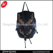 fashion studded rucksack/silver piece backpack/school bag