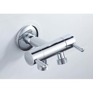 SS304 single inlet double outlet double control bidet valve Bathroom Accessories toilet three way Angle Valve