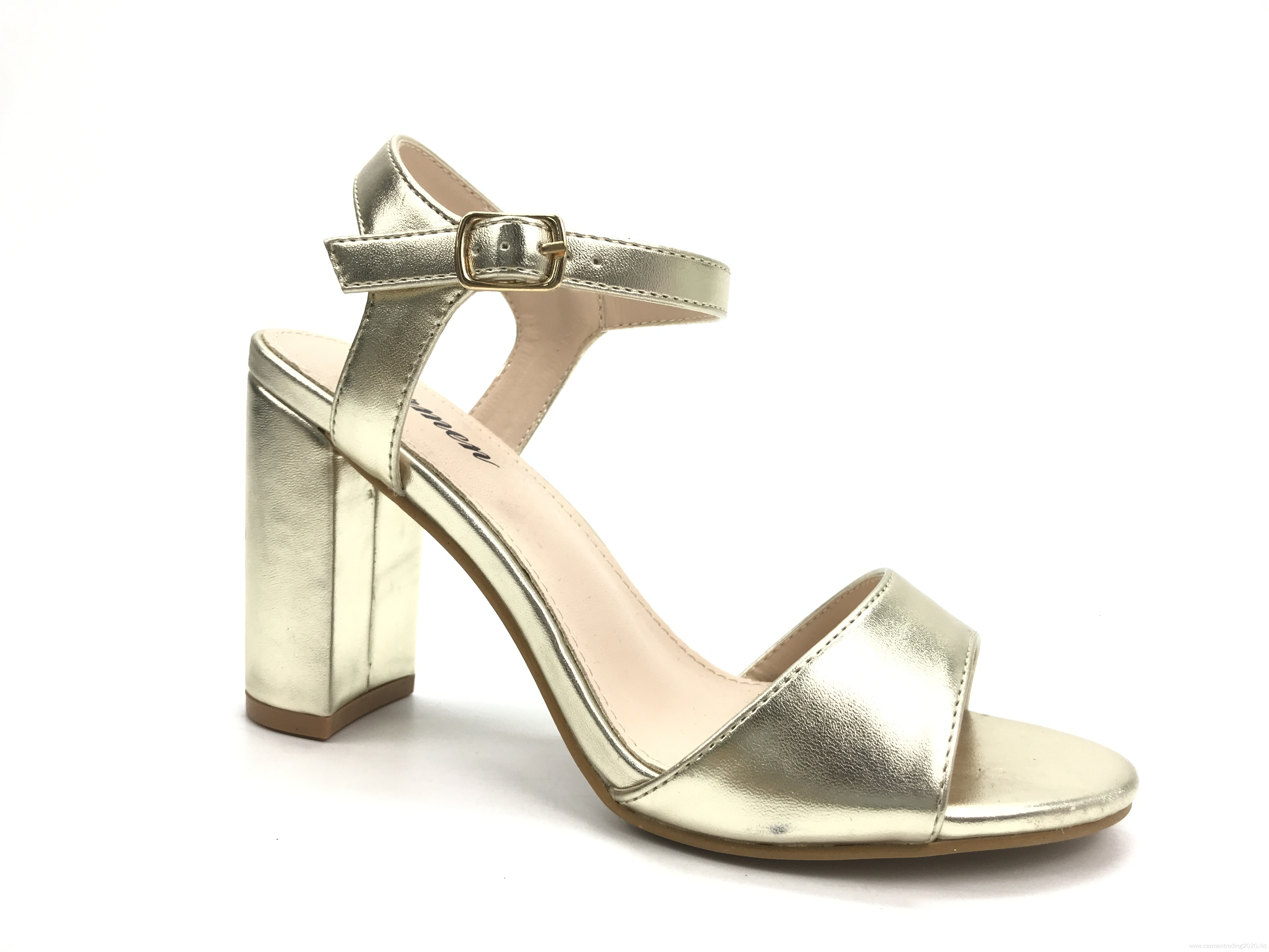 Womens Peep Toe Buckle Strap Chunky Sandals