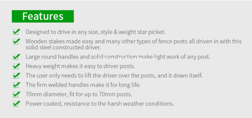 fence post driver features