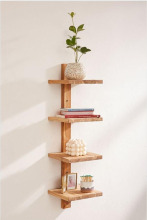 Home Decor 4 Tier Column Wood Wall Shelf