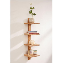 Home Decor 4 Tier Column Wood Wall Shelf