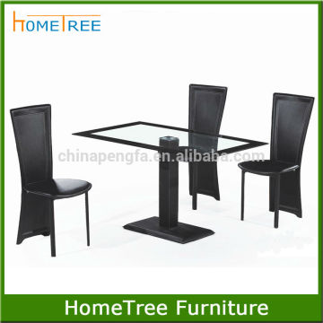 modern compact rectangular glass top dining table