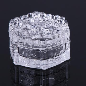 Gegraveerde sneeuwvlok Clear Jar Candy Vessel