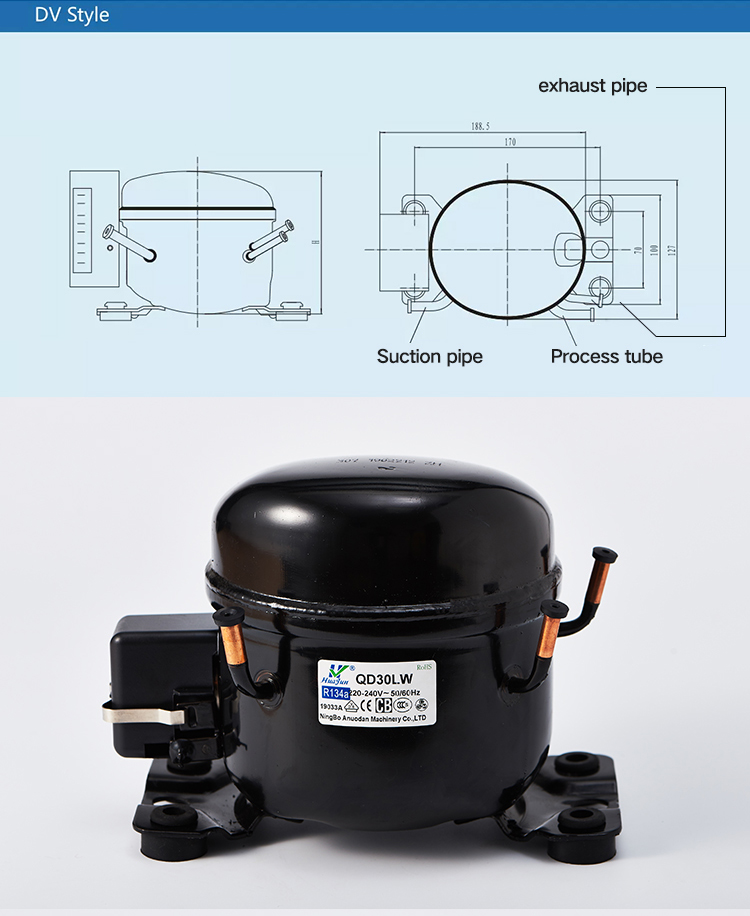 QD30LW R134a refrigerator compressor