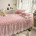 Renda ruffled bedcover plain fancy bedsheet factory