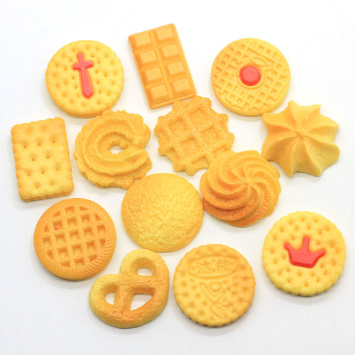 Multi Design Simulation Biscuit Resin Beads Flatback Cookie Food DIY Crafts Hair Bow Center Ornament Children Dollhouse Toys