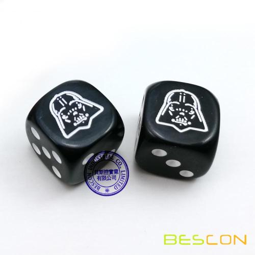 Custom & Unique {Standard Medium 16mm} 6 Sided [D6] Round Cube Shape Playing & Game Dice w/ LOGO Engraved